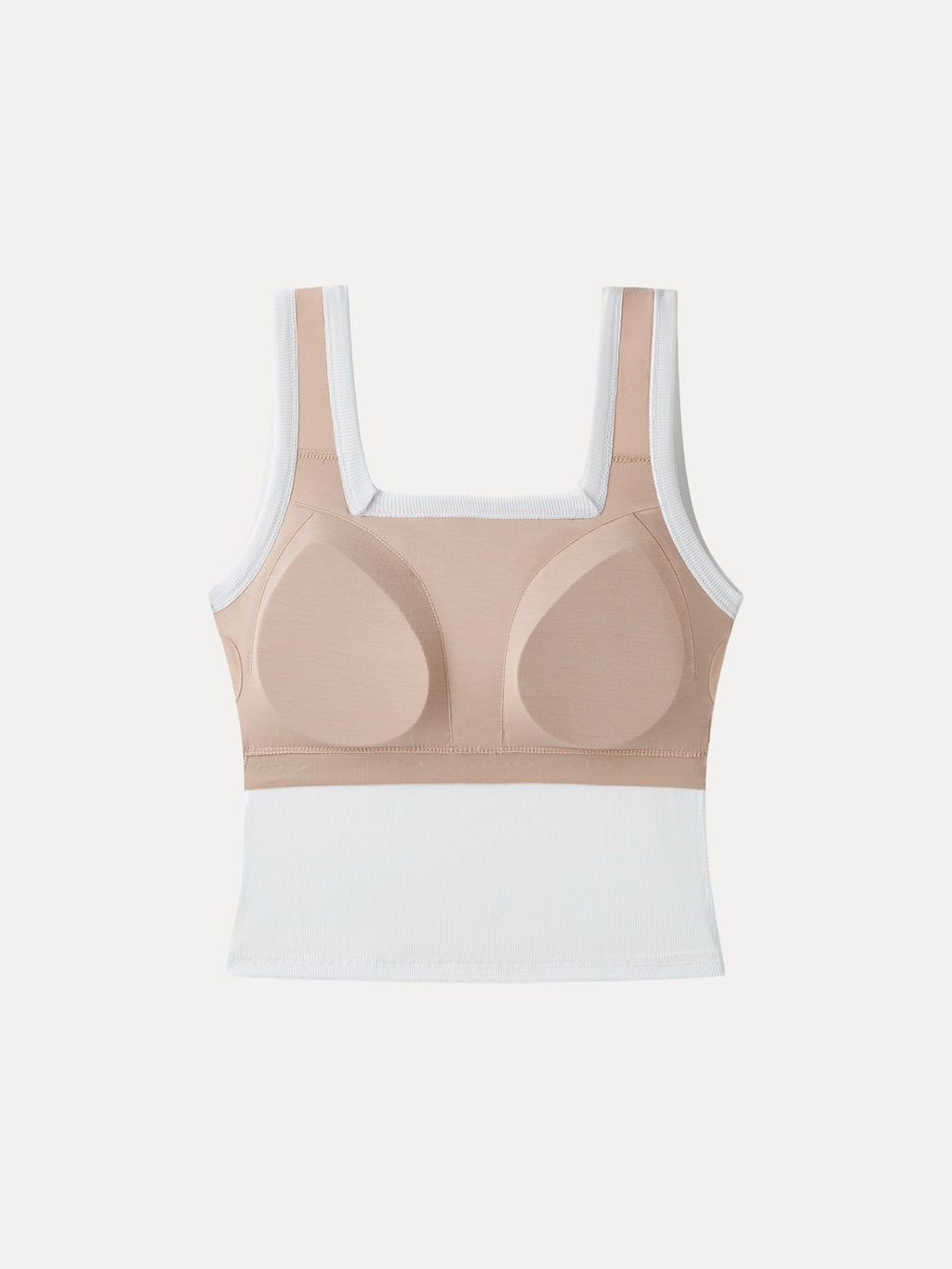OGLmove Slinky Square Open-Back Bra Tank Top Cropped White