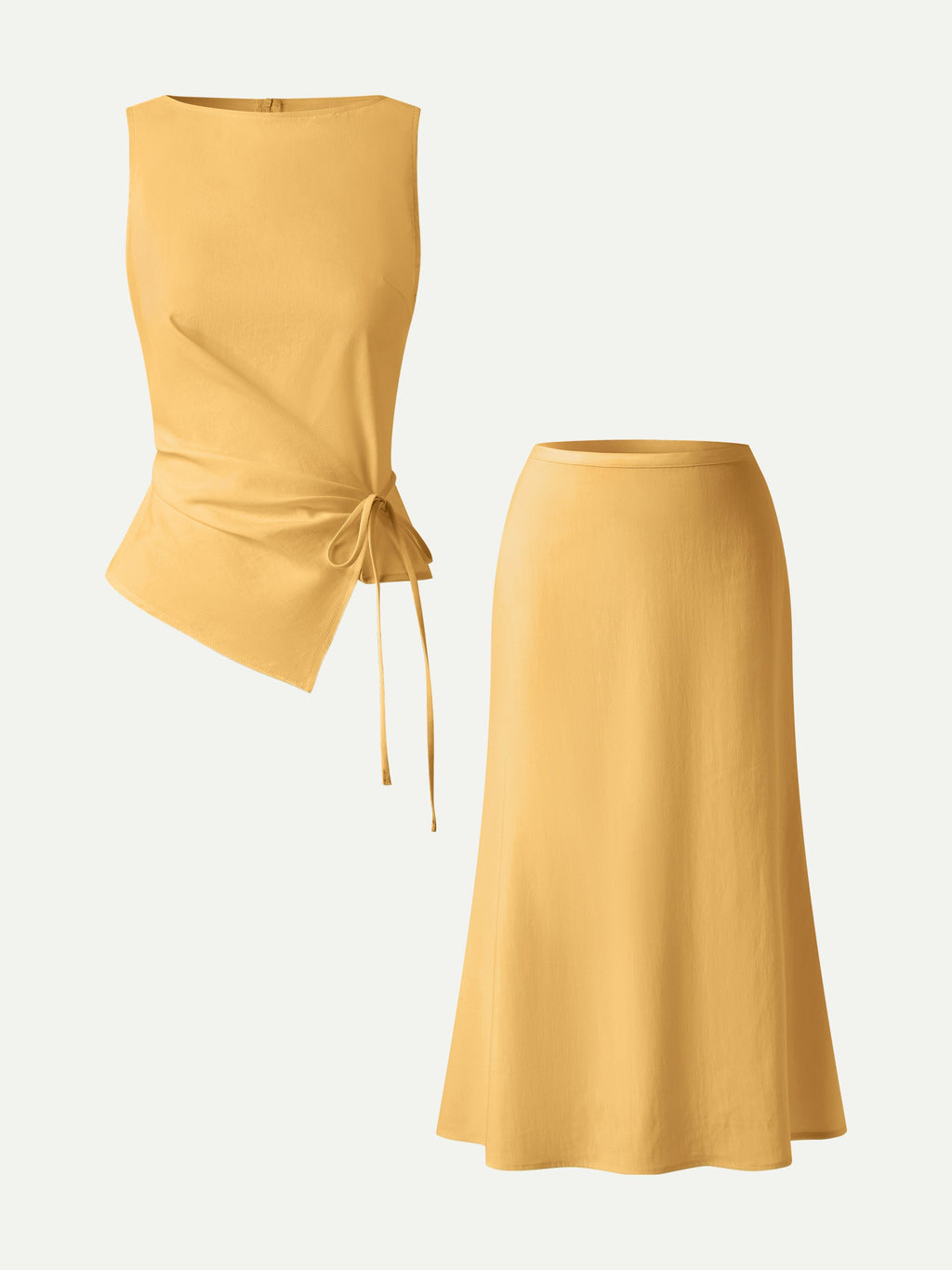 OGLmove 2-Piece Boatneck Top and Maxi Flared Skirt Set