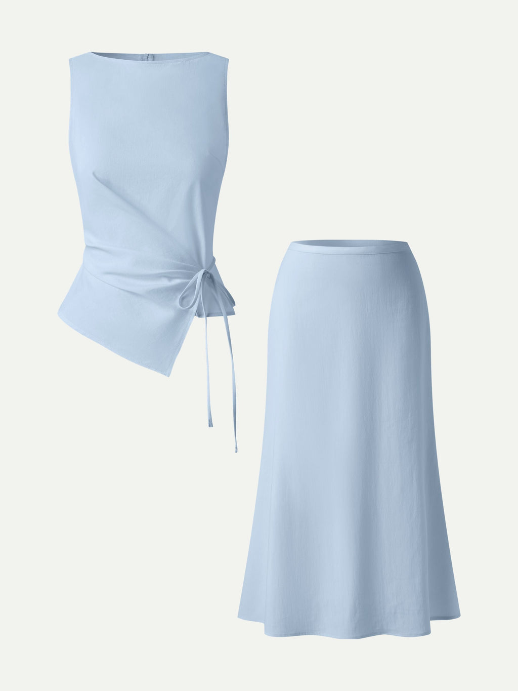 OGLmove 2-Piece Boatneck Top and Maxi Flared Skirt Set