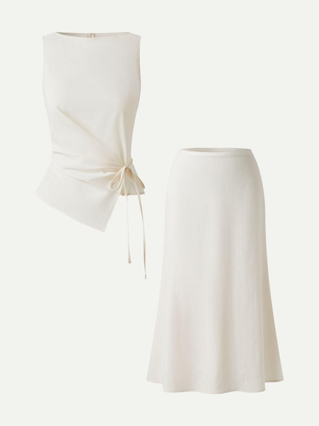 OGLmove 2-Piece Boatneck Top and Maxi Flared Skirt Set